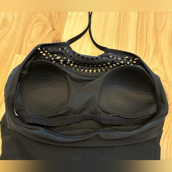 Merona Laser Cut Out Halter Tie One Piece Swimsuit Size Medium - Picture 7 of 7